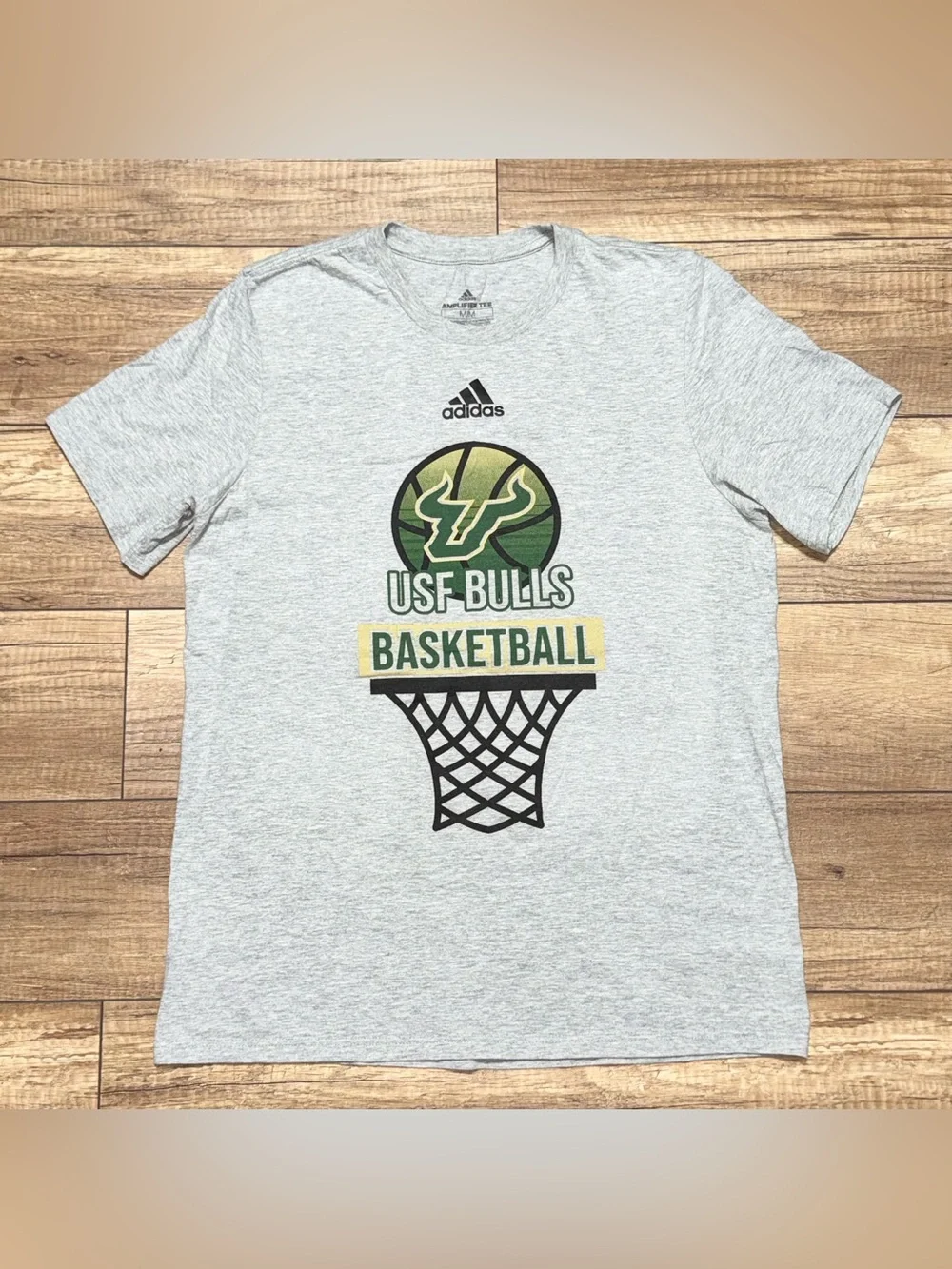 Adidas USF Bulls Logo Basketball Amplifier Tee Short Sleeve T Shirt Mens M